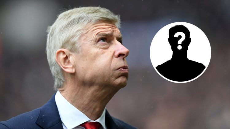 Arsene Wenger during the Premier League match between Tottenham Hotspur and Arsenal with mystery icon inset.