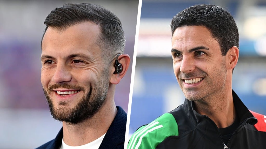 A split image featuring Jack Wilshere and Mikel Arteta of Arsenal