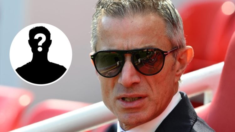 Andrea Berta, Sporting Director of Arsenal, looks on prior to the Premier League match between Liverpool FC and Arsenal FC at Anfield with mystery ...