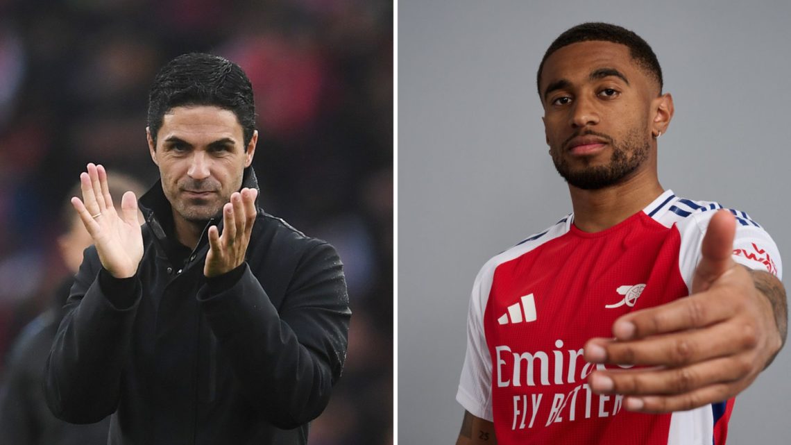 Split Image of Mikel Arteta, Manager of Arsenal, applauds the fans at full-time following their team's victory in the Premier League match between ...