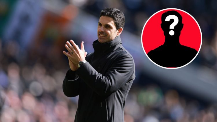 Image of A smiling Mikel Arteta the head coach / manager of Arsenal applauds the fans after the Premier League match between Tottenham Hotspur and ...