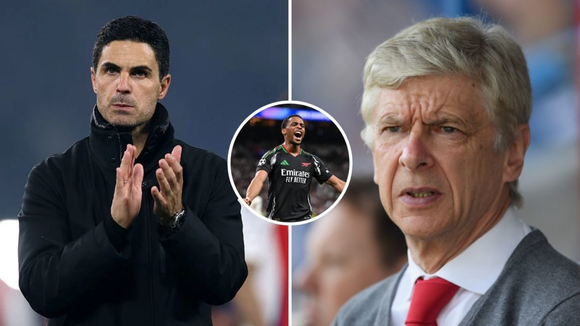Split Image of Mikel Arteta, Manager of Arsenal, applauds the fans at full-time following the team's defeat and subsequent elimination after the UE...