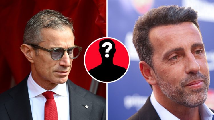 Split Image of Andrea Berta looks on before Southampton FC v Arsenal FC in the Premier League clash, Edu Gaspar attends the "All Or Nothing: Arsena...