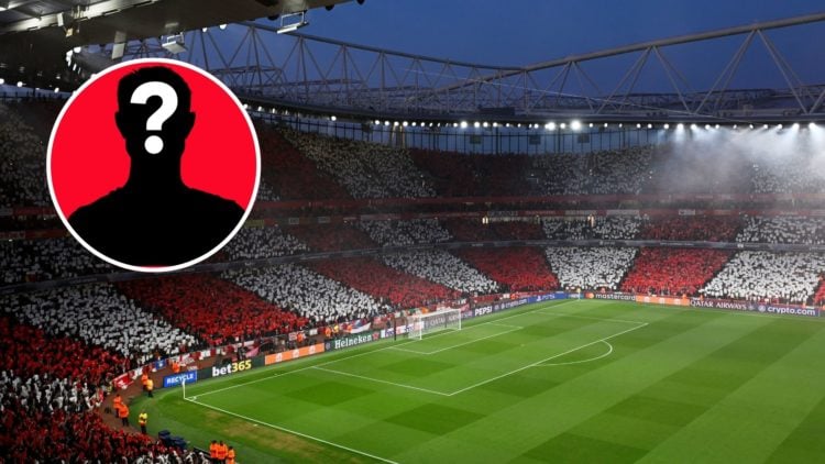 Image of A general view as Arsenal fans display a tifo prior to the UEFA Champions League 2024/25 Quarter Final First Leg match between Arsenal FC ...