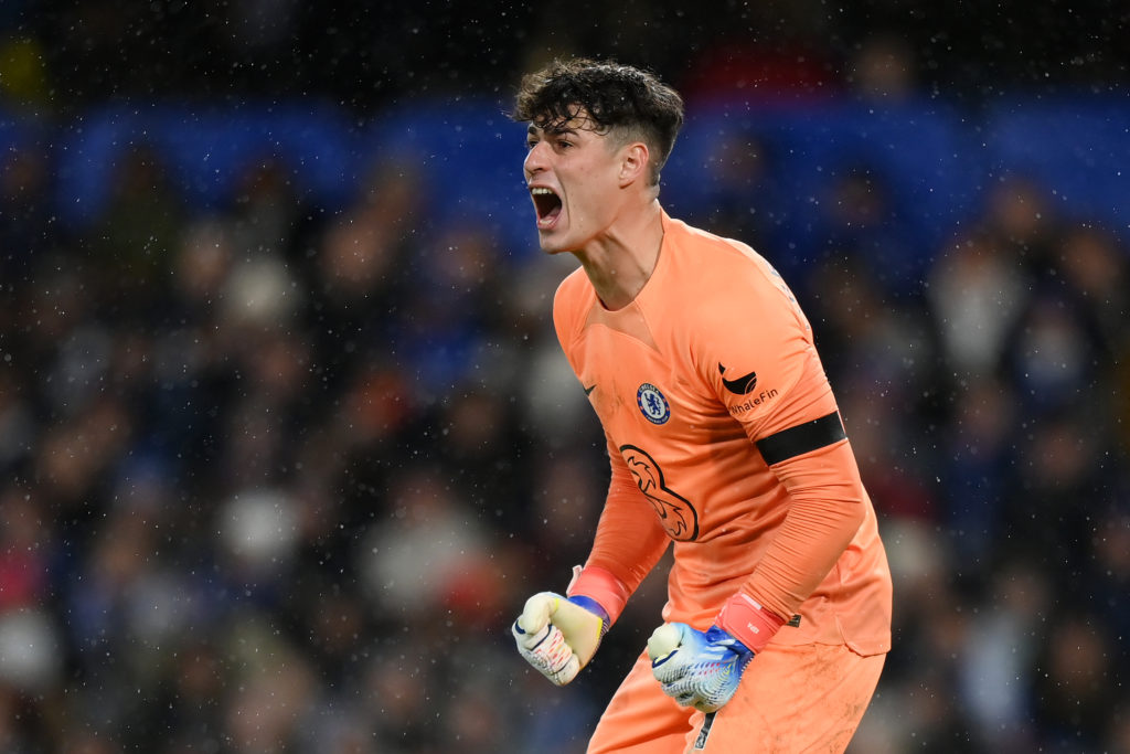 Kepa Arrizabalaga in action during Chelsea FC v AFC Bournemouth in the Premier League clash in 2022.