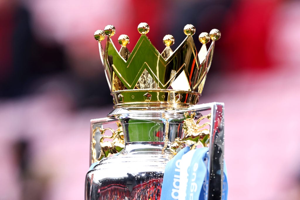 A general view of the Premier League trophy