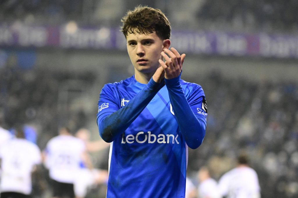 Konstantinos Karetsas applauds after a Genk match