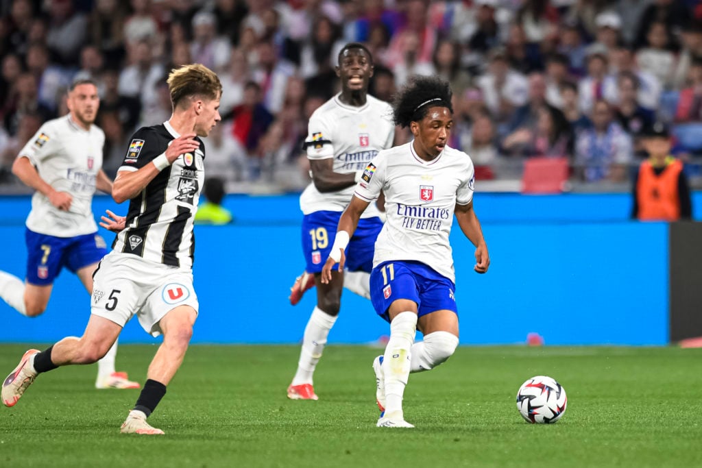Malick Fofana in action during Olympique Lyonnais v Angers SCO in the Ligue 1 McDonald's clash.