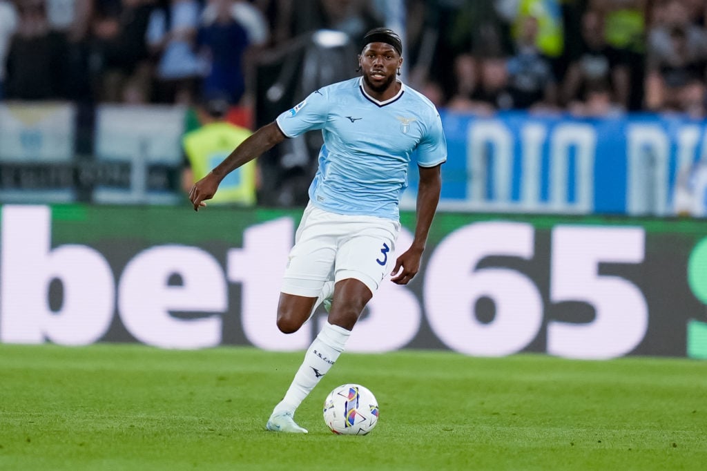 Arsenal loanee Nuno Tavares in action during SS Lazio v US Lecce in the Serie A clash.