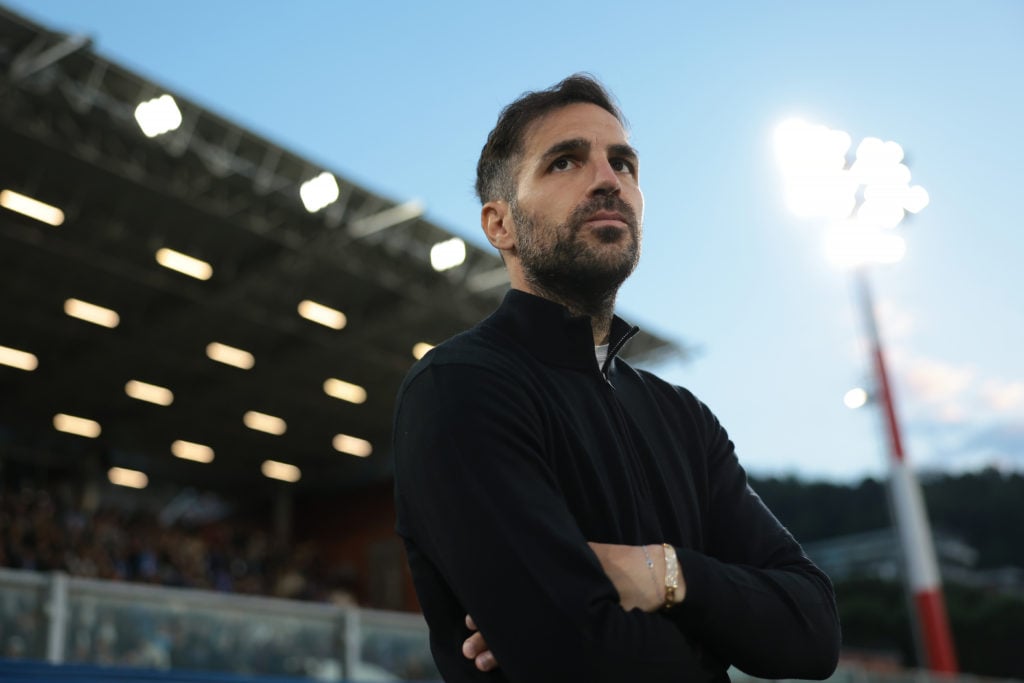 Cesc Fabregas on the touchline during Como v FC Internazionale in the Serie A clash.