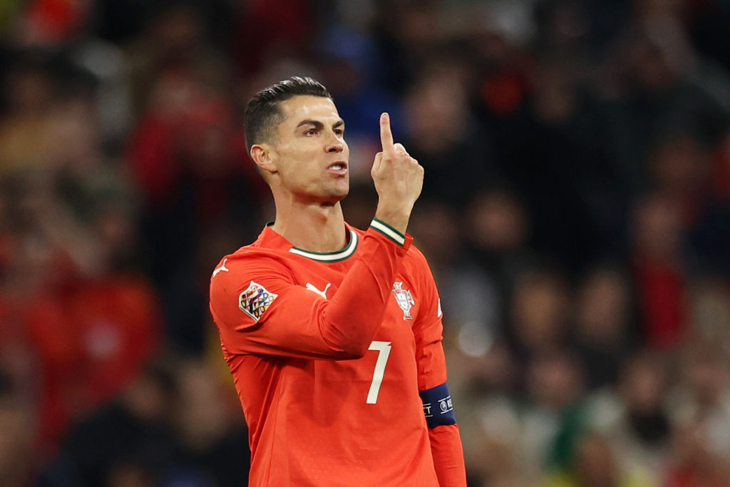 Cristiano Ronaldo celebrates during Portugal vs Spain