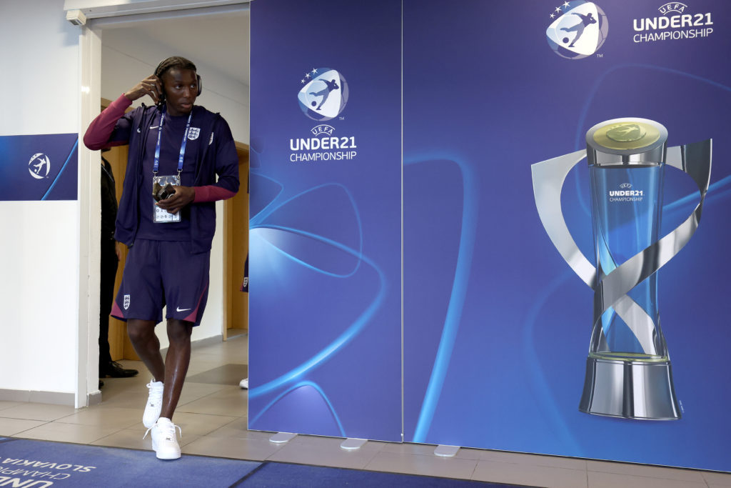 Brooke Norton-Cuffy featuring for England under-21s before a clash with Germany