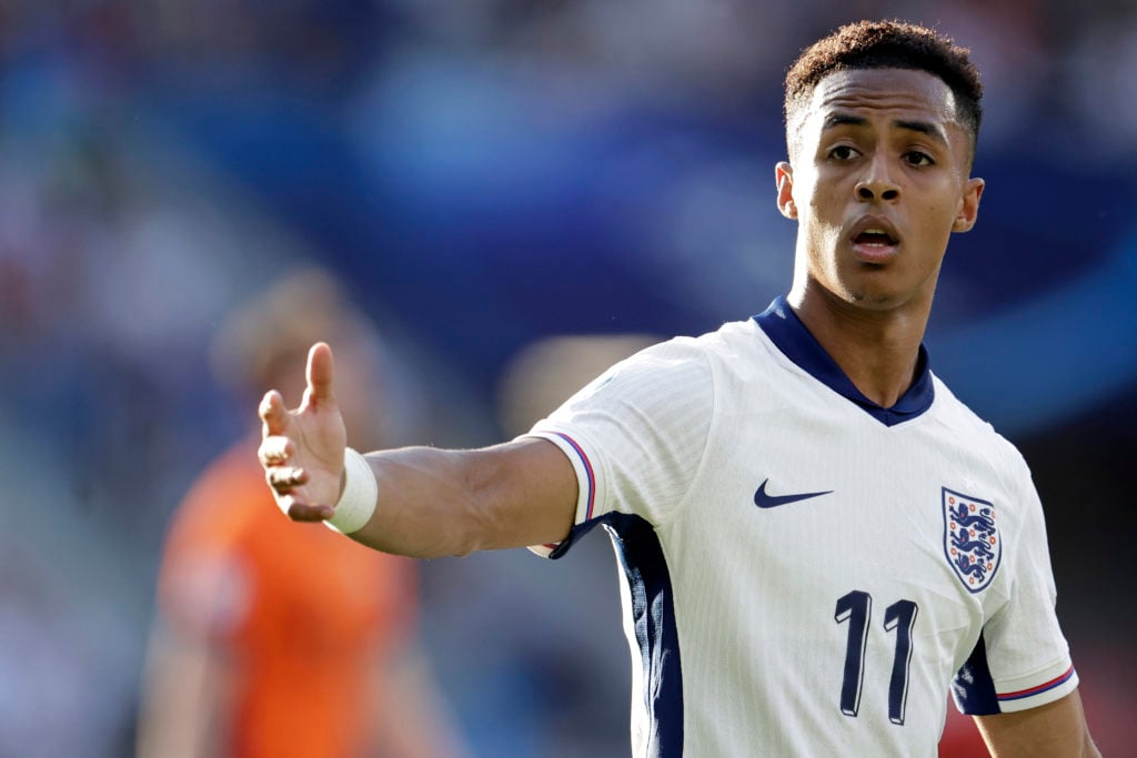 Omari Hutchinson reacts during England under-21s vs Netherlands under-21s