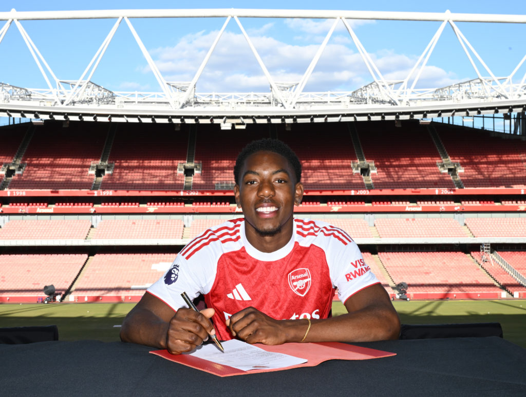 Myles Lewis-Skelly signing a new long term contract at Arsenal.