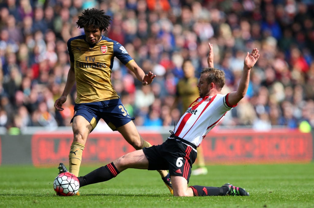 Mohamed Elneny in action during Sunderland v Arsenal in the Premier League clash.