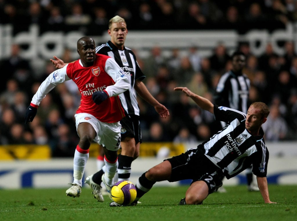 Lassana Diarra in action for Arsenal against Newcastle