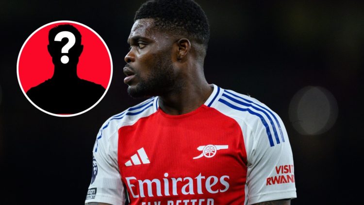Image of Thomas Partey of Arsenal FC during the Premier League match between Arsenal FC and Fulham, Inset of a mystery player