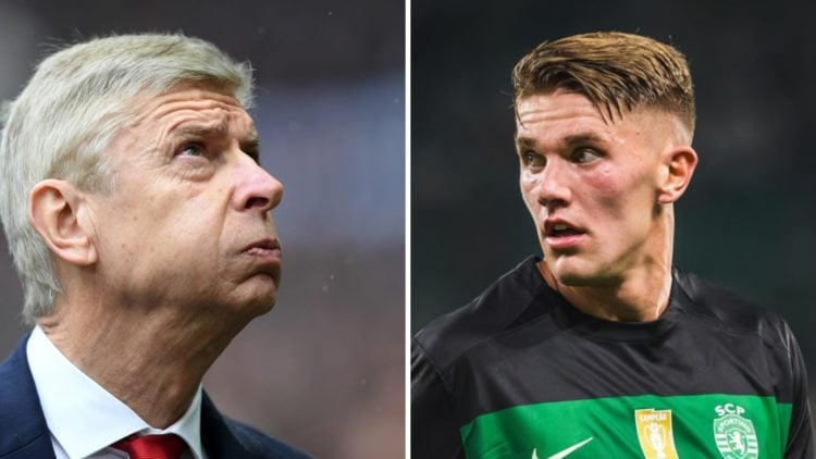 Split image of (L) Arsene Wenger during the Premier League match between Tottenham Hotspur and Arsenal and (R) Viktor Gyokeres during the Liga Port...