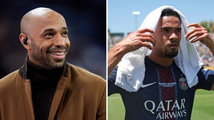 Thierry Henry, former professional footballer attends the UEFA Champions League 2024/25 League Knockout Play-off second leg match between Real Madr...