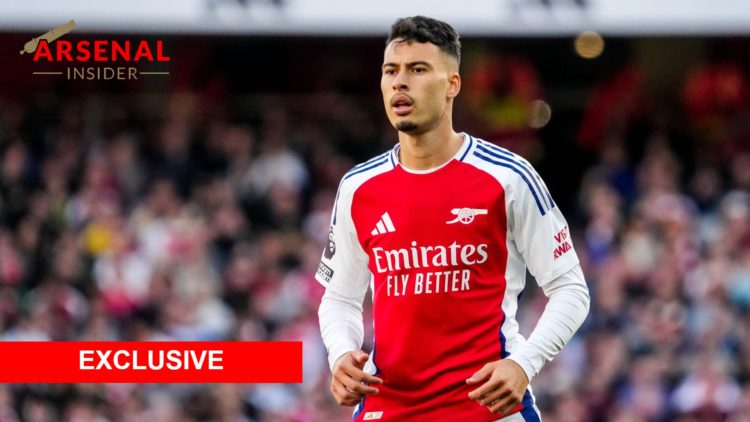 An image featuring Gabriel Martinelli looking on during an Arsenal game