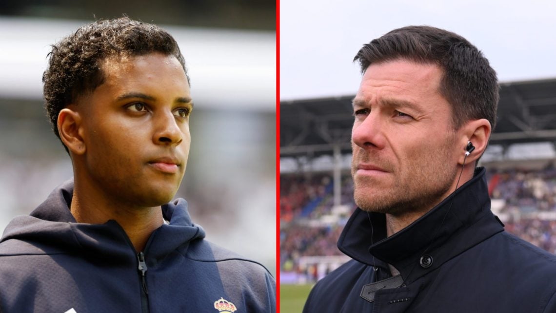 Split image of (L) Rodrygo prior to the FIFA Club World Cup 2025 group H match between Real Madrid CF and Al Hilal and (R) Former Bayer Leverkusen ...