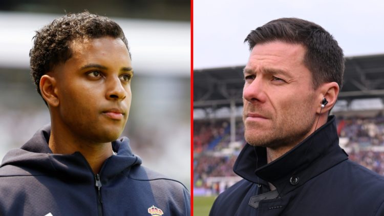 Split image of (L) Rodrygo prior to the FIFA Club World Cup 2025 group H match between Real Madrid CF and Al Hilal and (R) Former Bayer Leverkusen ...