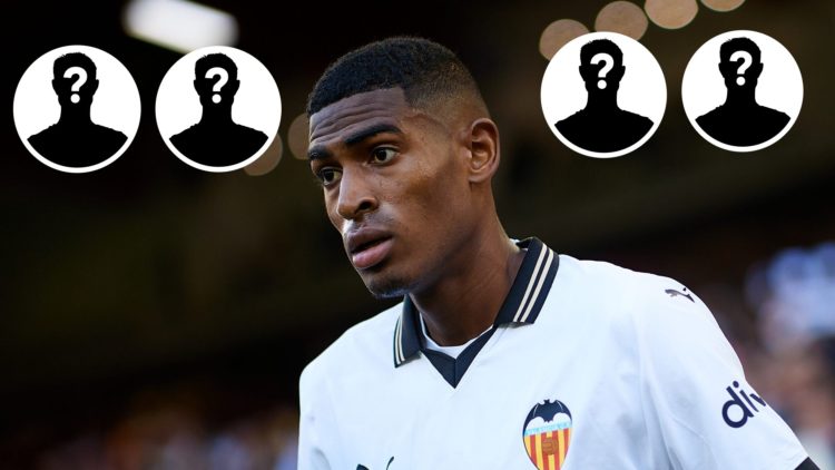 Cristhian Mosquera of Valencia CF looks on prior to the LaLiga EA Sports match between Valencia CF and Granada CF at Mestalla stadium, with four my...