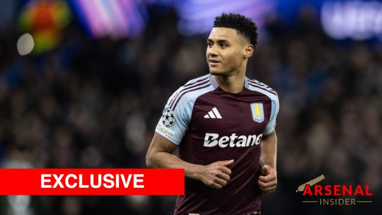 Aston Villa's Ollie Watkins celebrates scoring his side's third goal during the UEFA Champions League 2024/25 League Phase MD8 match between Aston ...