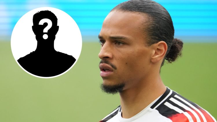 Leroy Sané of Germany looks on during the UEFA EURO 2024 quarter-final match between Spain and Germany at Stuttgart Arena, with mystery player inset.
