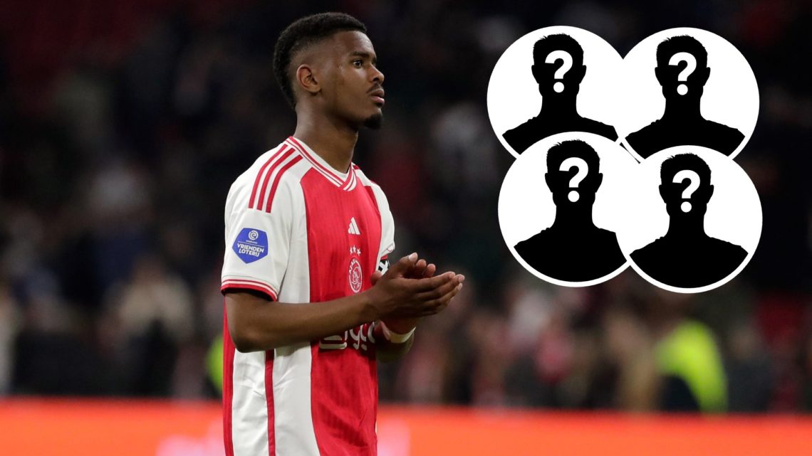 Jorrel Hato of Ajax disappointed during the Dutch Eredivisie match between Ajax v Excelsior at the Johan Cruijff Arena, with four mystery player in...