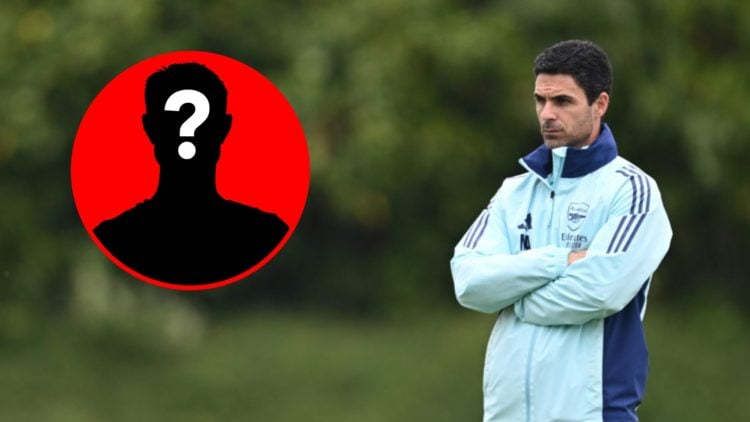 Mikel Arteta looks on during an Arsenal training session