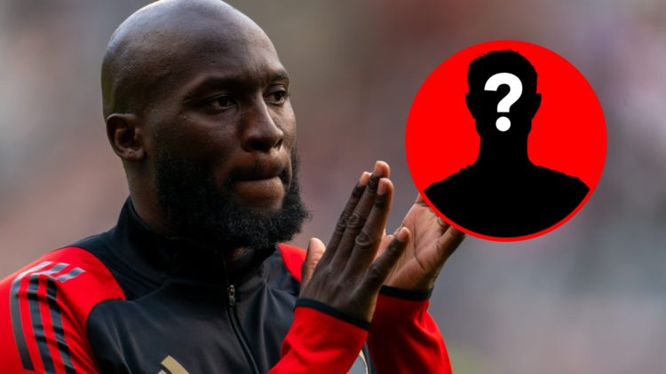 Romelu Lukaku of Belgium during the FIFA 2026 World Cup Qualifier match between Belgium and Wales, inset, mystery icon.