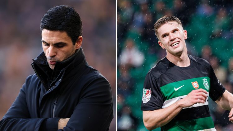 Split Image of Mikel Arteta manager / head coach of Arsenal during the Premier League match between Wolverhampton Wanderers FC and Arsenal, Viktor ...