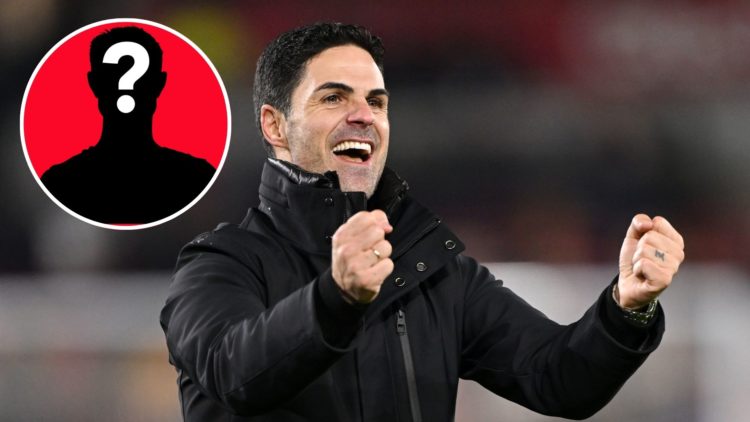 Image of Mikel Arteta, Manager of Arsenal, celebrates following the team's victory during the Premier League match between Brentford FC and Arsenal...