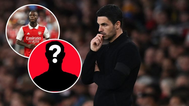 Image of Arsenal's Spanish manager Mikel Arteta looks on during the English Premier League football match between Arsenal and Chelsea, Insets of Ni...