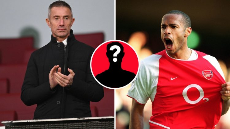 Split Image of Andrea Berta, Sporting Director of Arsenal, applauds in the stand prior to the Premier League match between Arsenal FC and Fulham, T...