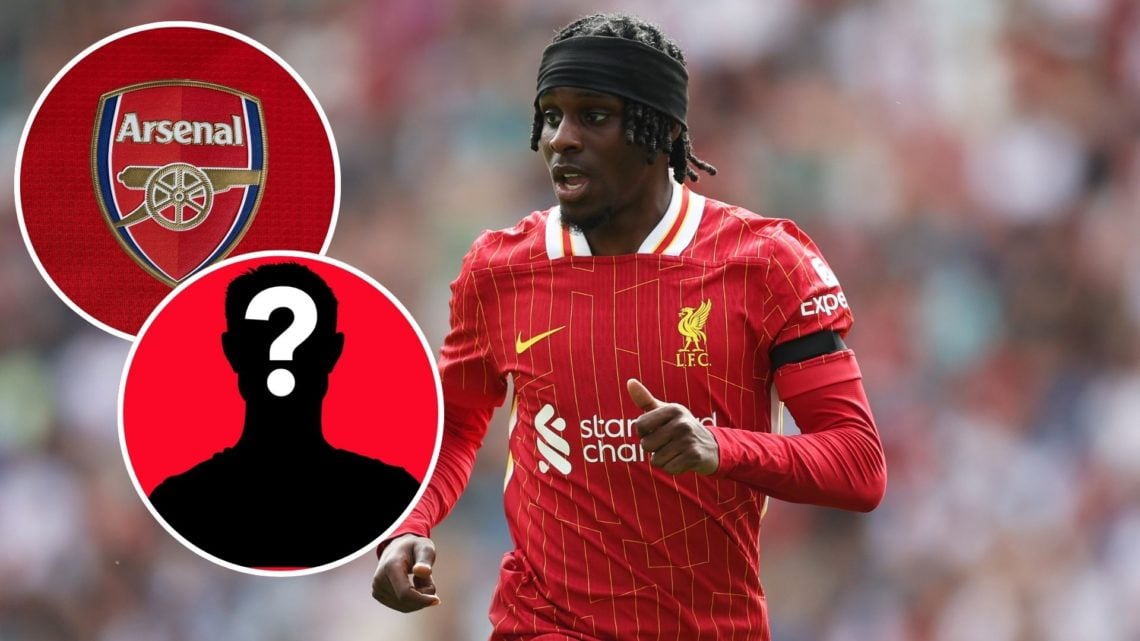 Image of Jeremie Frimpong of Liverpool looks on during the pre-season friendly match between Preston North End and Liverpool, insets of A detailed ...