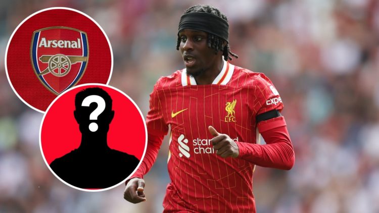 Image of Jeremie Frimpong of Liverpool looks on during the pre-season friendly match between Preston North End and Liverpool, insets of A detailed ...