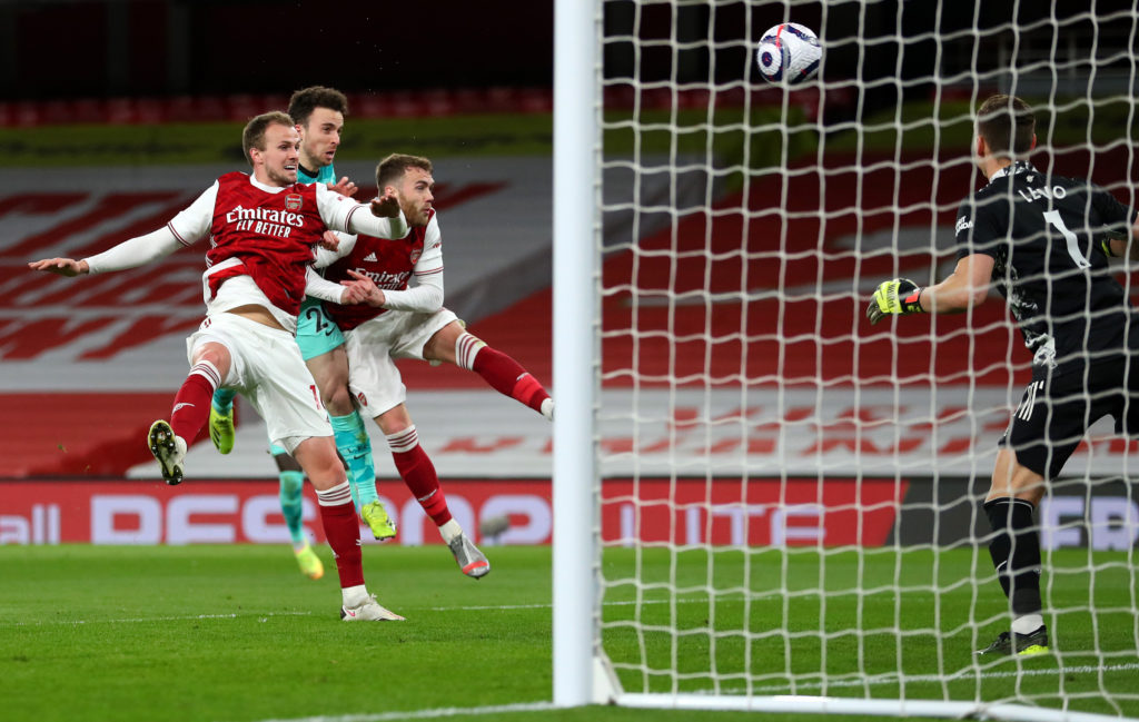 Diogo Jota scores during Arsenal v Liverpool - Premier League in the Premier League clash.