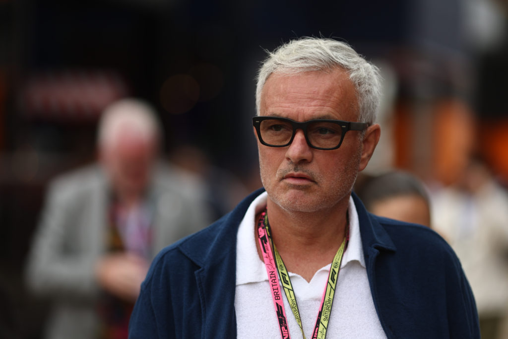 Jose Mourinho looks on during the British Grand Prix