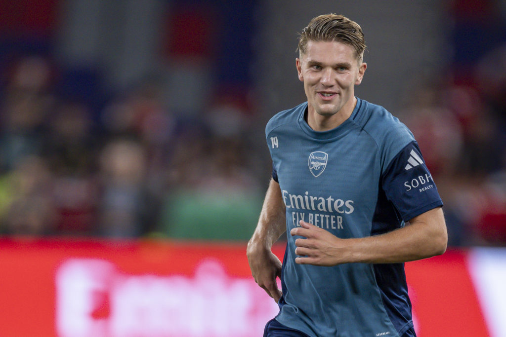 Viktor Gyokeres looks on during an Arsenal Open Training Session on their Pre-Season Tour.
