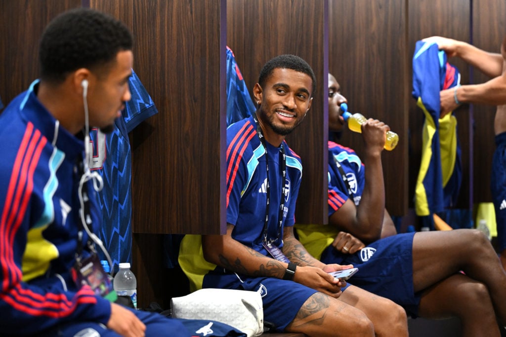 Reiss Nelson in the dressing room before Arsenal v Newcastle in the Pre-Season Friendly clash.
