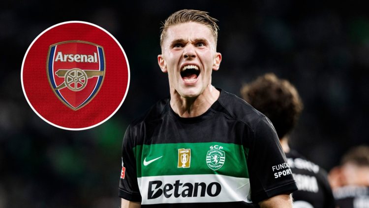 Image of Viktor Gyokeres of Sporting celebrates after scoring a goal during the Liga Portugal Betclic match between Sporting Clube de Portugal and ...