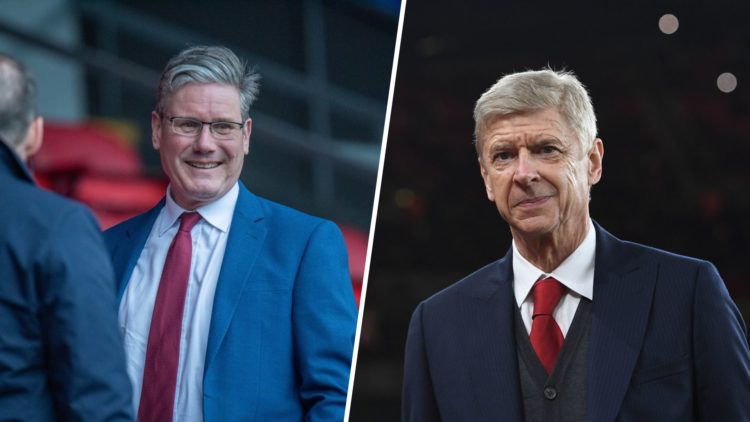 A split image of Keir Starmer and Arsene Wenger