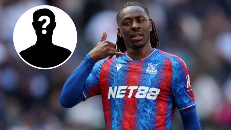 Eberechi Eze of Crystal Palace celebrates scoring his team's first goal during the Premier League match between Tottenham Hotspur FC and Crystal Pa...