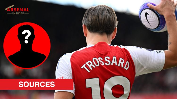 Leandro Trossard during the Premier League match between Arsenal and Chelsea, inset, mystery icon.