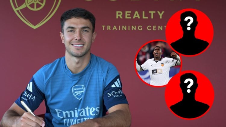 Arsenal unveil new signing Martin Zubimendi, inset, Cristhian Mosquera after the LaLiga match between Osasuna and Valencia.
