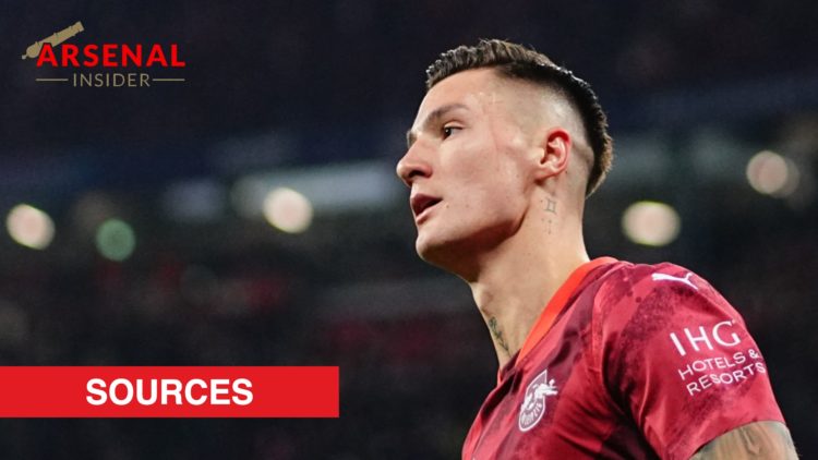 Benjamin Sesko during the Champions League match between RB Leipzig and Sporting Lisbon.