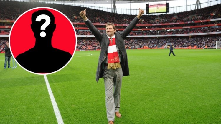 Image of Arsenal legend Tony Adams waves to the fans before the Barclays Premier League match between Arsenal and Queens Park Rangers, inset of a m...
