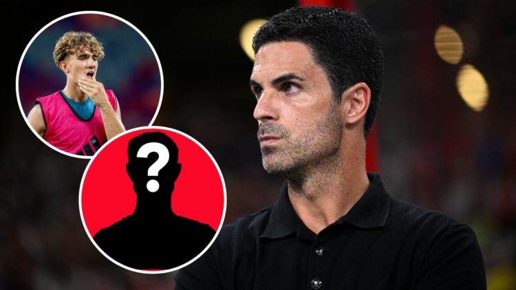 Image of Mikel Arteta, Manager of Arsenal, looks on during the Pre-Season Friendly between Arsenal FC and Newcastle United, insets of Max Dowman of...